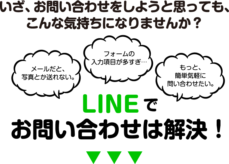 いざ、お問い合わせをしようと思っても、 こんな気持ちになりませんか？